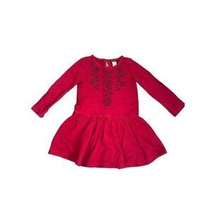 Tea Embroidered Red Dress